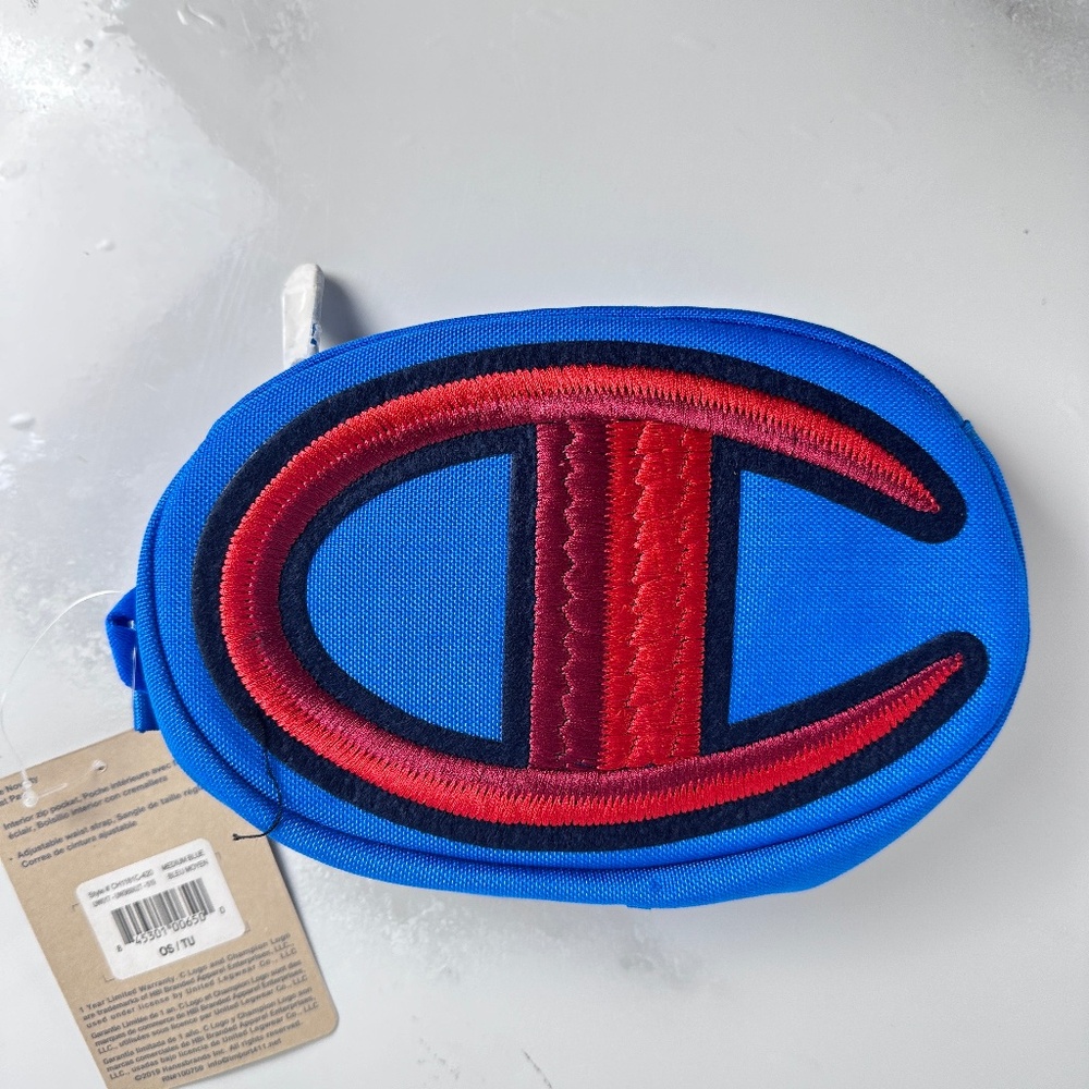 Champion Prime Novelty Waist Pack Belt Bag Royal Blue Red Embroidered NWT